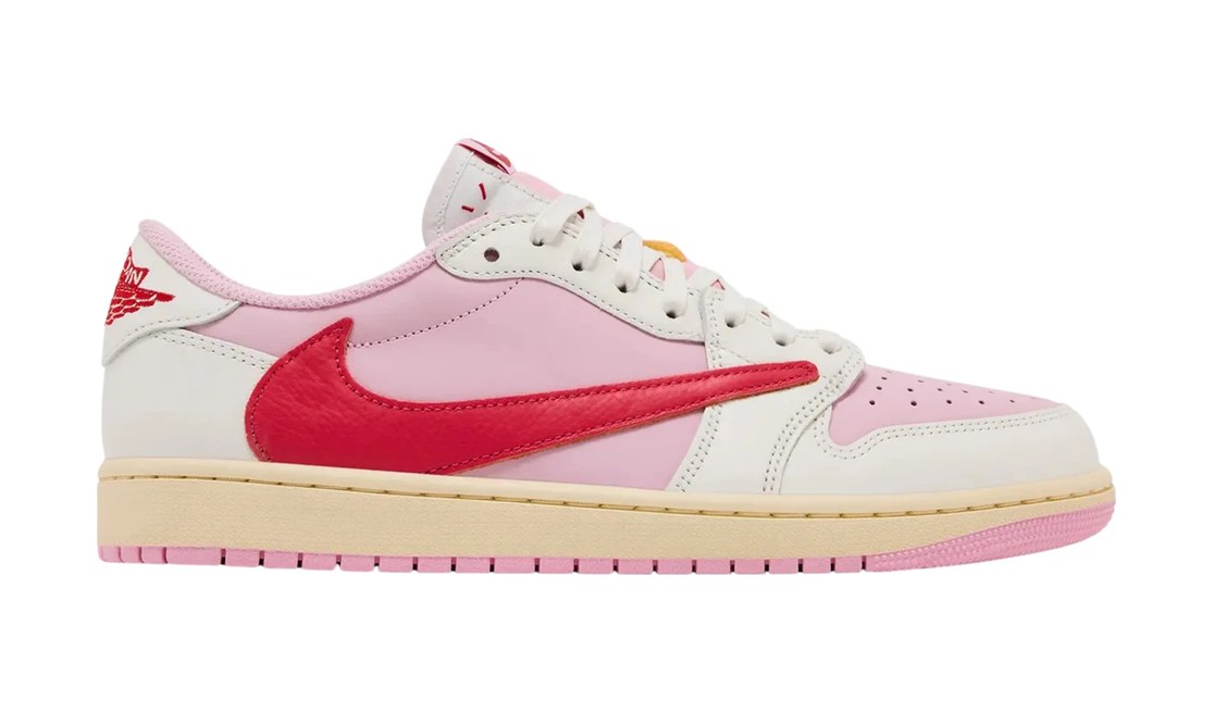 Air Jordan 1 Low OG Travis Scott Tropical Pink side view on white
