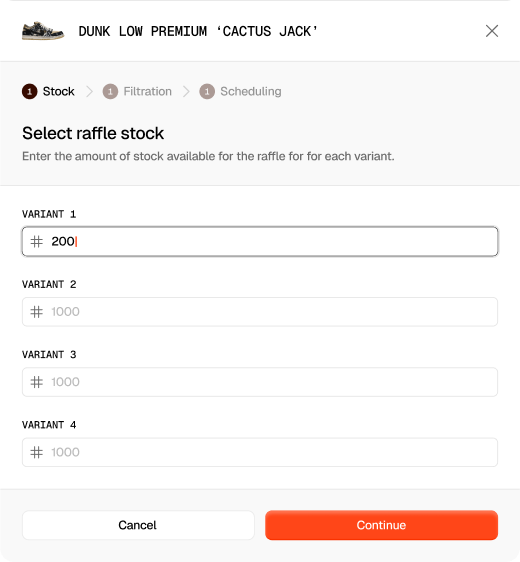 Import and select stock interface