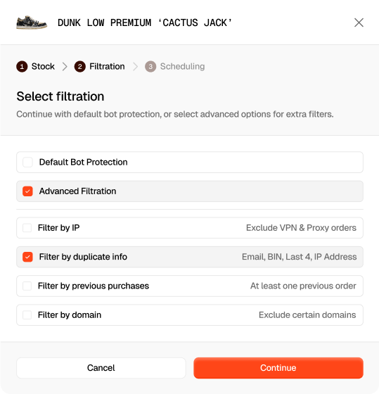 Advanced AI filtration interface