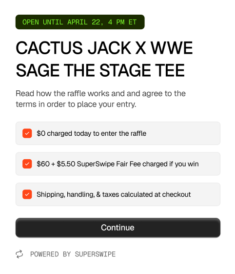 $0 checkout to enter interface